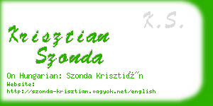 krisztian szonda business card